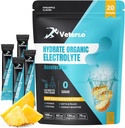Hüdrolüüsi elektrolüütpulber, elektrolüütjook, hüdratatsioonilisandi joogisegu, vitamiinide ja mineraalidega hüdratatsioonipaketid, Keto Sõbralik, Vegan, Mitte-GMO, Ilma suhkruta, ananassimaitse (20 pulka)