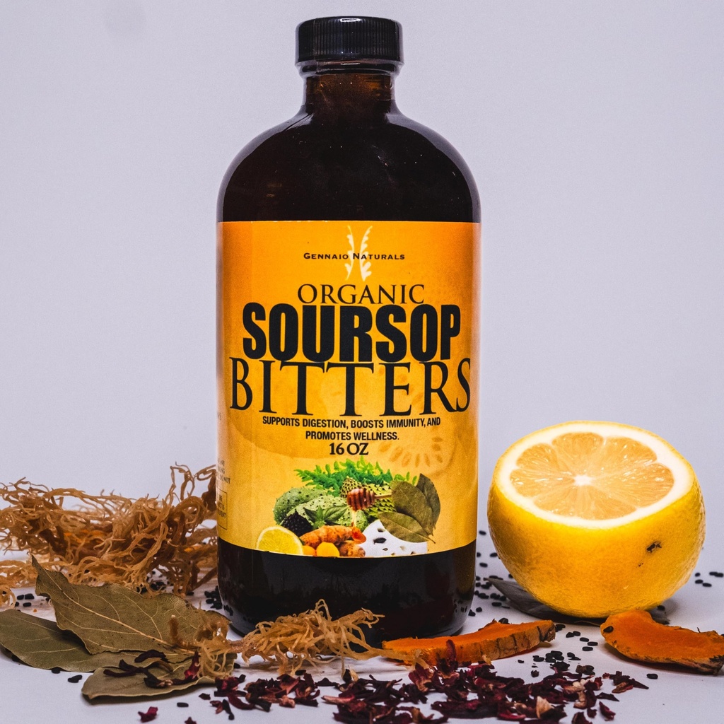 Orgaaniline Soursop Bitters, 16 oz, Immune, Vitaity ja Total Health Support Supplement