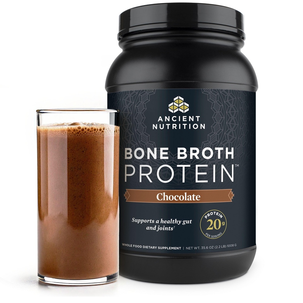 Ancient Nutrition Grass Fed, Puurivaba, Luupuljongi valgu pulber, 20 g valku, hüdrolüüsitud kollageenpeptiidid, Keto ja Paleo Sõbralik, toetab ühist, soolestiku tervist, šokolaadi, 40 serveerimist