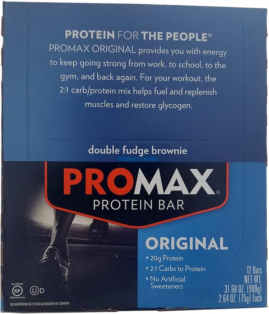 Promax Protein Bar Double Fudge Brownie - 12 - 2,64 oz (75 g) baarid [31,68 oz (900 g)]