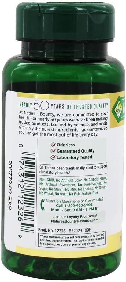 Nature's Bounty Küüslauguekstrakt 1000 mg, 100 kiire vabastamise Softgels (Pack of 2)