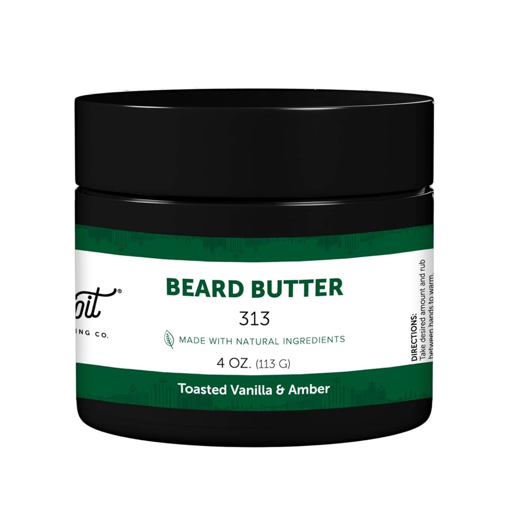 Detroit Grooming Co. Bear Butter for Men | Softens, Thickens & Hydrates with Safflower Oil & Shea Butter | 313 Scent, 4oz