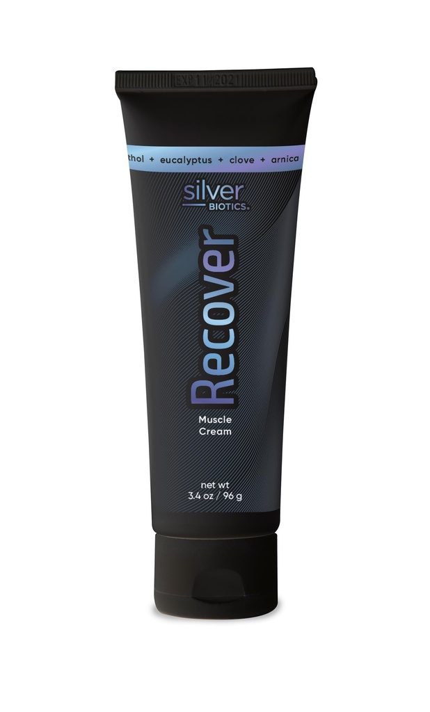 Silver Biotics Recover Lihaskoe | 20 ppm patenteeritud hõbedalahus | Arnica | Jojoba Oil | Camphor | Vitamiin E | Silver Strong33.4oz