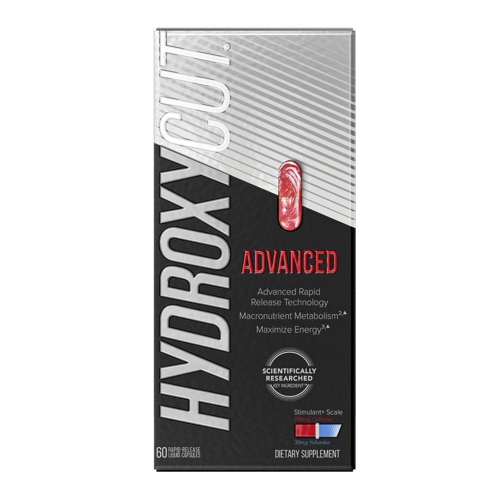 Hydroxycut Advanced - Thermogenic Supplement - Metabolism & Energy Support for Men & Women - C. Canephora Robusta, Yohimbe Extract & 200 mg Kofeiin - Kiire vabanemisega Vedelad kapslid - 60 kapslit