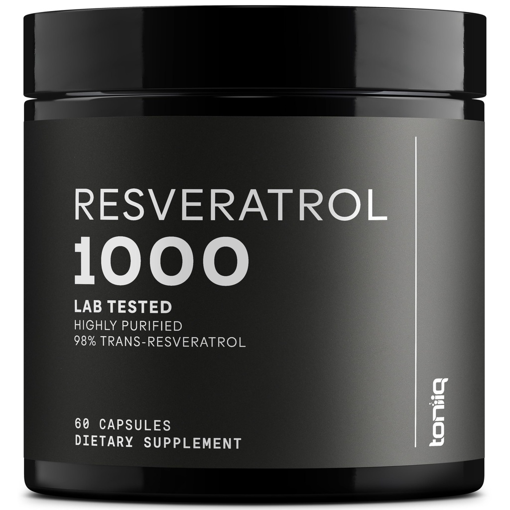 Ultra kõrge potentsi kolmanda osapoole testitud Trans Resveratrol 1000mg - 98% puhas, hästi puhastatud ja biosaadav - Resveratrol Polygonum juure ekstrakt - 60 kapslit
