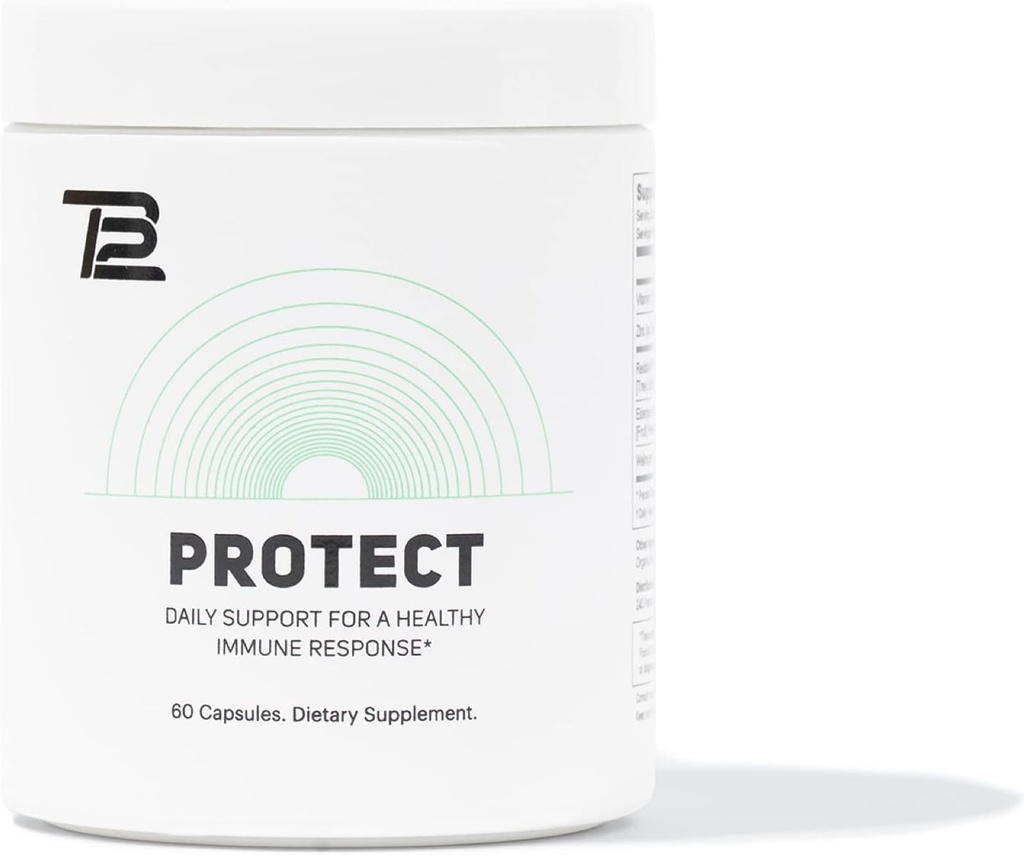 TB12 Protect - Premium 5 in 1 Immune Support Supplement koos tsink, C-vitamiin, beeta-glükaan, Larch Tree Extract ja Elderberry pakkuda igapäevast tuge immuunsüsteemi ja suurendada energia taset