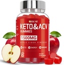 Brilhante Keto ACV Gummies - 1500mg õunasiidri äädikakummid koos granaatõunapeedi ja vitamiiniga B12 B6 - meestele ja naistele - GMO-vaba & vegan - 60 krahv