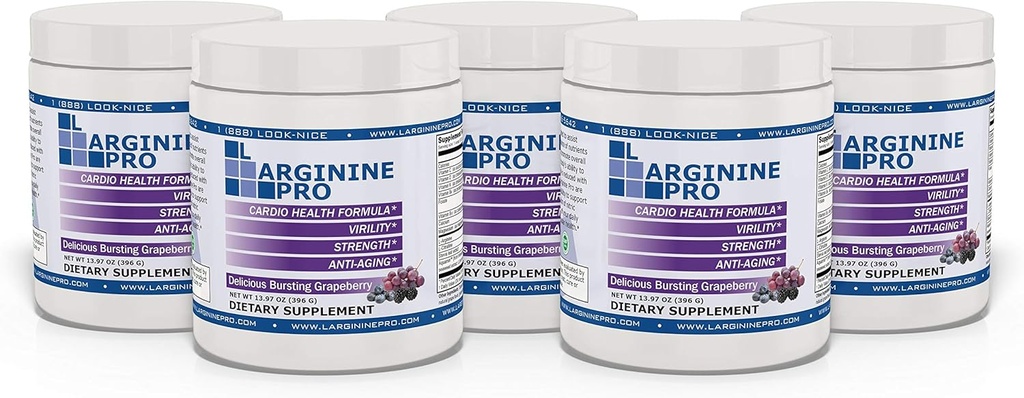 L-ARGININE PRO | 5500mg L-arginiin Plus L-tsitrulliin 1100mg Viinamarjapulbri joogisegu täiendus lämmastikoksiidi tootmise suurendamiseks
