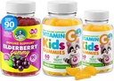 DR. MORITZ C-vitamiini kummid ja Elderberry Gummies lastele ja täiskasvanutele - Immuunsüsteemi toetamine Madala suhkrusisaldusega närimiskummi vitamiinid väikelastele - taimetoitlane želatiin-vaba laste toidulisand
