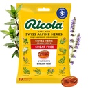 Ricola Sugar Free Swiss Herb Cough tilgad, 19 Count, Cough Suppressant & Throat leevendavad tilgad looduslikult saadud mentooliga, Köha maitse ja kurgu ärrituse sümptomite leevendamine