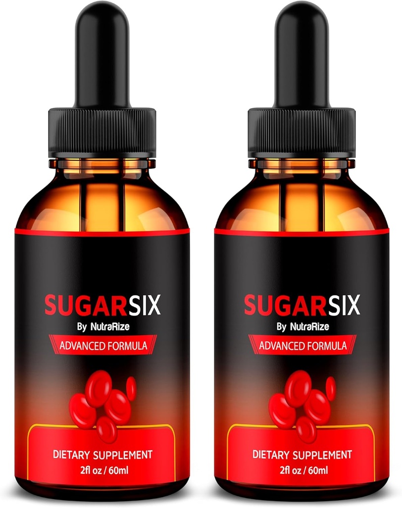 NutraRize (2 Pack) SugarSix tilgad, ametlik suhkur kuus vedelat valemit, kõik looduslikud toetused stabiilsele ja tervislikule tasemele, Premium Dropper hea ringluse säilitamiseks, Sugar Six Review (60 Servings)