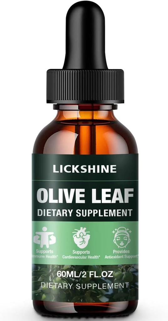 1 Pack 1000MG Olive Leaf Vedel Ekstrakt - Orgaaniline Olive Leaf Tilgad Täiendus Tinktuur parema imendumise jaoks - Immuunsus & Südametugi Gluteenivaba, Mitte-GMO, Vegan, 2 Fl Oz