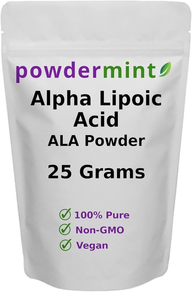 Alfa-lipohappe pulber (RS-ALA, puhas ALA) (mitu suurust) Antioksüdant (ALA pulber)