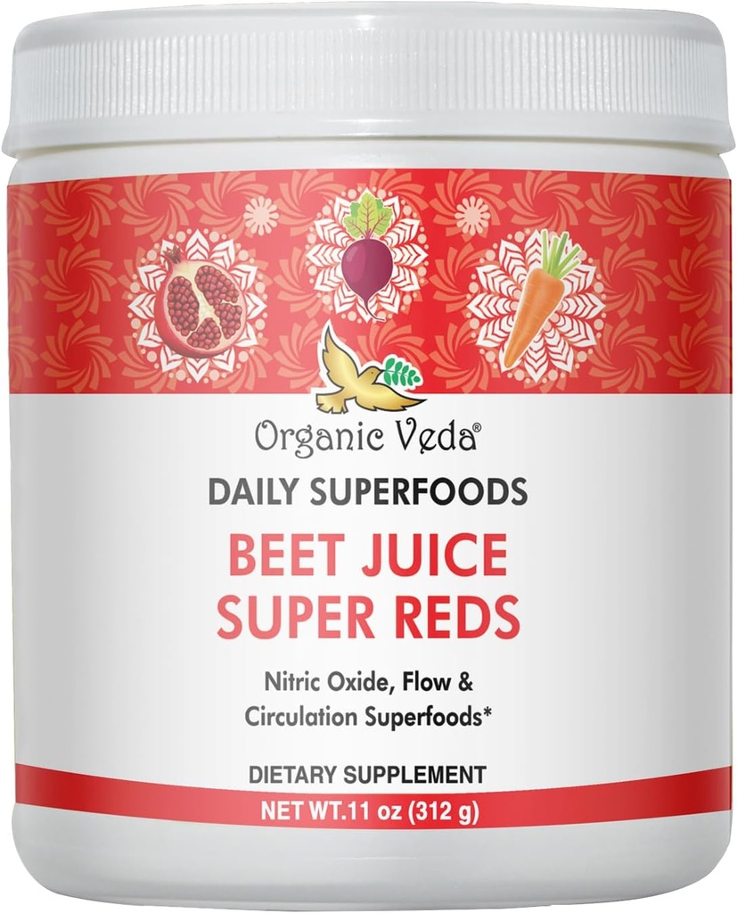Orgaaniline Vedapeedi juurepulber Mahl Täiendus Superfood Reds - peedimahla pulber lämmastikoksiidi toetada ringlust, energiat, vastupidavust ja vastupidavust - Vegan, Non-GMO - 11 oz