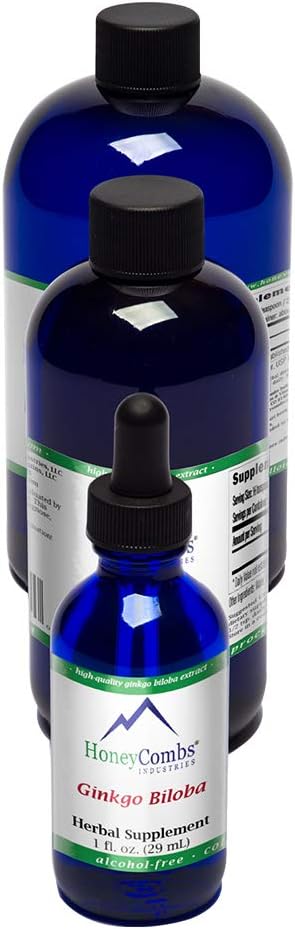 Ginkgo Biloba täiendus aju, mälu, fookuse ja ringluse toetamiseks - looduslik Ginkgo Biloba ekstrakti tilgad - alkoholivaba, külmpressitud Ginkgo Biloba Vedel, 1 Fl Oz.