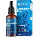 Astragalus maitsetaime ekstrakti tilgad 2000mg (Astragalus membranaceus) Taimne täiendus imendub paremini kui kapslid, 1 kuu pakkumine, 84 serveerimist, alkoholivaba tinktuur - 2 Oz, pakend 1