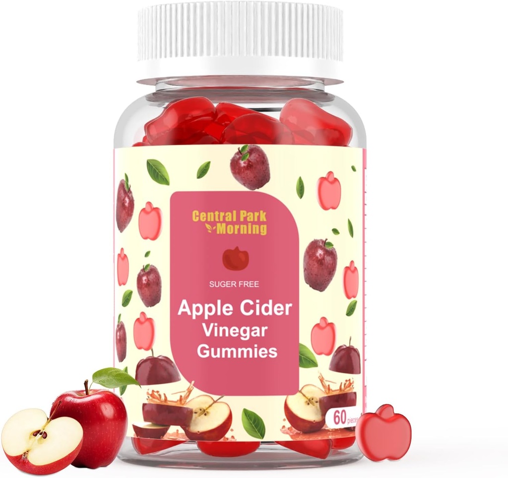 Apple Cider Äädikas Gummies 1000mg, ACV täiendus Detox & Cleanse, Suger Free ja Non-GMO - 60 Gummies