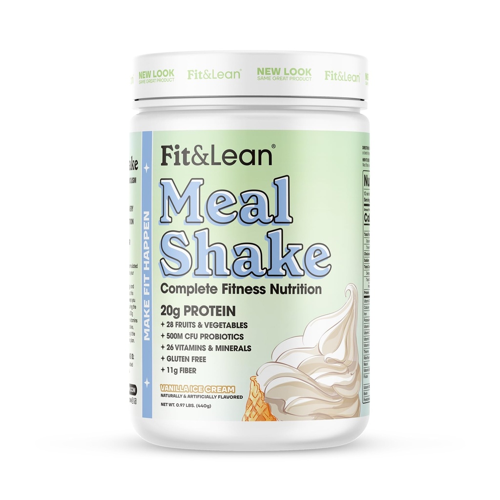 Fit & Lean Meal Shake, Fat Burning Meal Asendus, Valk, Kiud, Probiootikumid, Vanilla, 1lb, 10 Servings Per Container