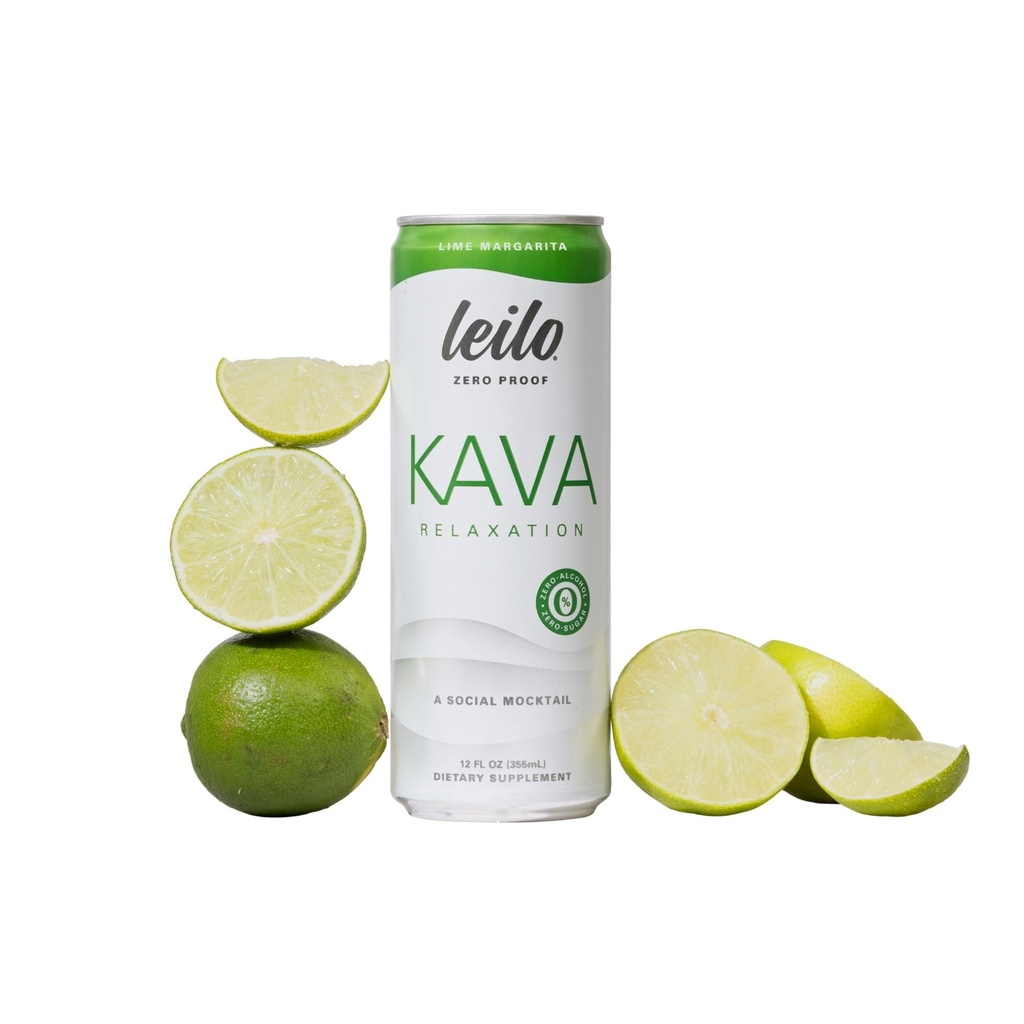 LEILO | Kava Powered Lume Margarita mocktail Drink | 12-Pack - Sugar-Free & Non-ALC Funktsionaalne Lõõgastustoetus | 12 fl oz Cans (Pack of 12)