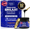 Puhas Himaalaja Shilajit Orgaaniline Vaigu Täiendus, Shilajit meestele ja naistele musta seemne õli ja ashwagandha, energia, immuunsus, 78% Fulvic Acid, 87+ Jäljemineraalid, 400 mg