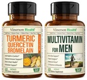 Quercetin Bromelain & Turmeric Curcumin & Täielik multivitamiin meestele