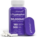 L-trüptofaan 500mg - 180 taimetoitlase kapslit, 6-kuuline pakkumine, uneabi ja meeleolu stabiilsuse jaoks, Lab testitud, valmistatud USAs, Non-GMO