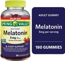 Soring Valley Melatonin Gummies, Non GMO, maasikamaitse, 5 mg, 180 Count