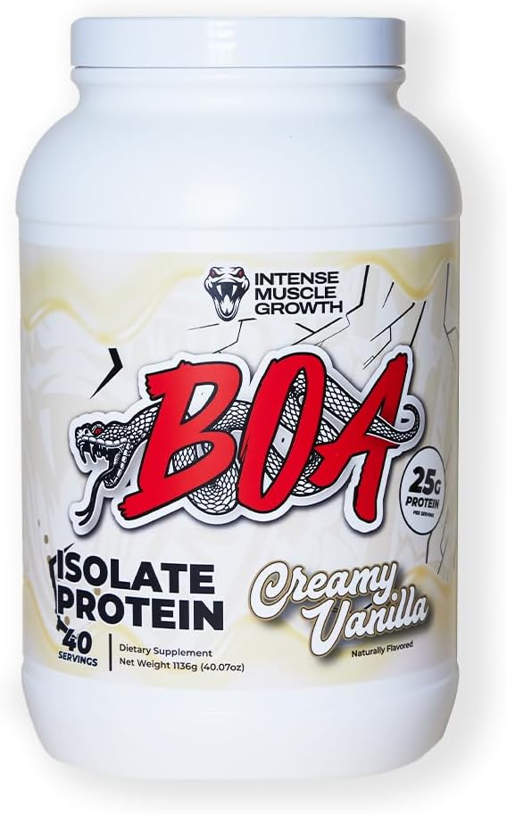BOA isolaatvalk vitamiiniga B6 ja tsink - madala naatriumisisaldusega vadakuvalk isolaat 25 g valku Scoopi kohta - (Creamy Vanilla - 40 serveerimist)