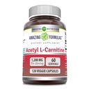 Amazing valemid Atsetüül L-karnitiini lisand | 1200 Mg | 120 Veggie kapslid | Mitte-GMO | Gluteenivaba | Valmistatud USA-s