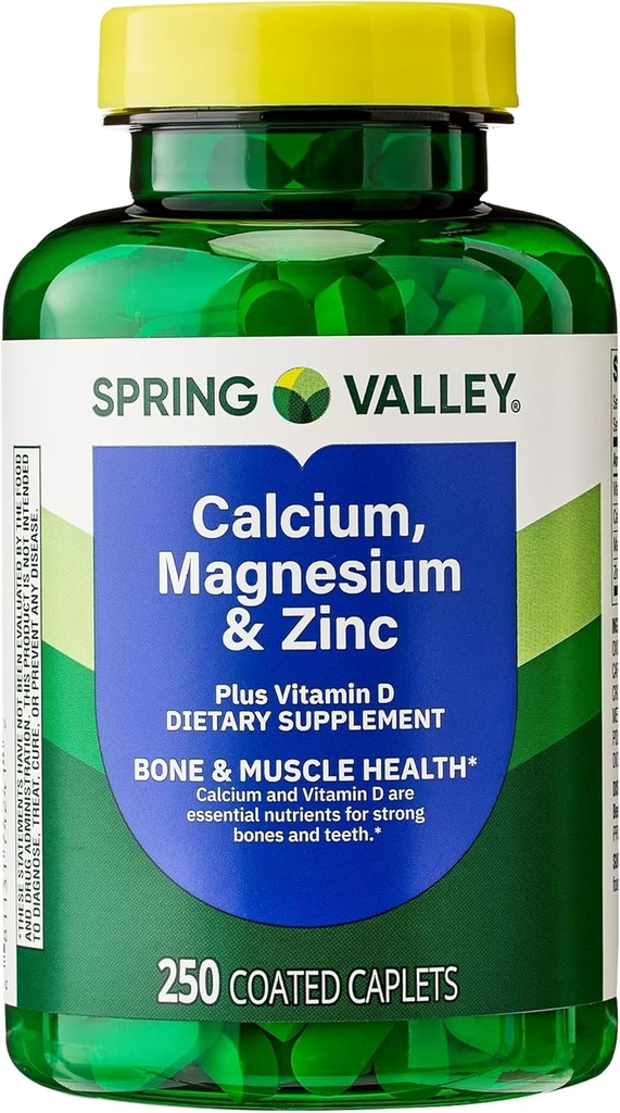 Kaltsium, magneesium, tsink ja vitamiin D3. Spring Valley Kaltsium Magneesium Plus D3-vitamiini Caplets Dietary Supplement, 250 Count Bundle koos Lualli 45 diabeediga dekodeeritud