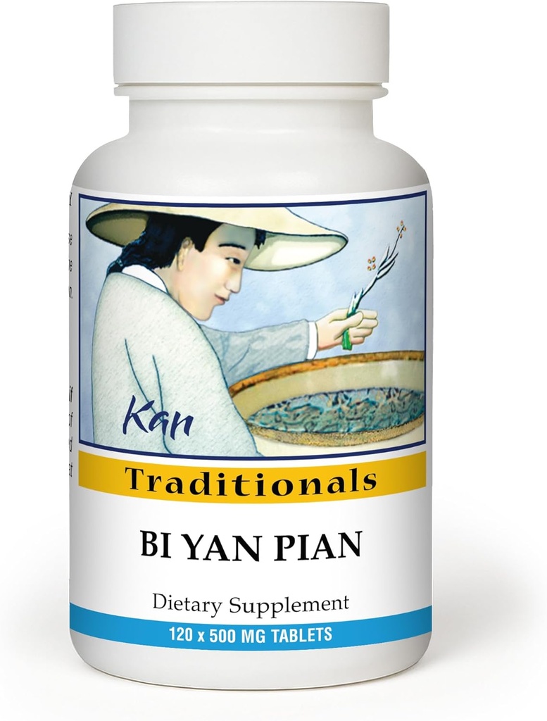 Kan Herb Company Bi Yan Pian - Traditsiooniline Hiina Taimne valem Sinus Health, toetab selge nina läbipääsu, leevendab hooajalist ebamugavust, Taimne täiendus, 120 tabletti
