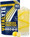 Vitalyte Electrolyte Powder Drink Mix, Isotonic Electrolyte Hydration Mix, Gluten Free Post Workout Powder Mix, Pack of 1, 35 oz., Sidrunimaitse