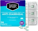 berkley jensen Anti-Diarrheal Medicine - Loperamide Hydrochloride 2 mg Diarrhea Relief Caplets - Control Symptoms of Diarrhea Including Travelers' Diarrhea, Easy-to-Swallow Anti-Diarrhea Pills, 24 Ct