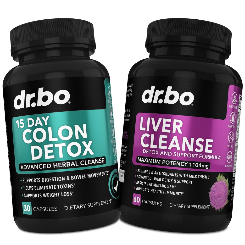 Colon & Maks Cleanse Detox Support Supplement - 15 Day Soolepuhastuse Pillid & Probiootikum Bloating & Daily Kõhukinnisus Relief - Piimaohakas Dandelion Caps & Aid Sapipõie täiendused