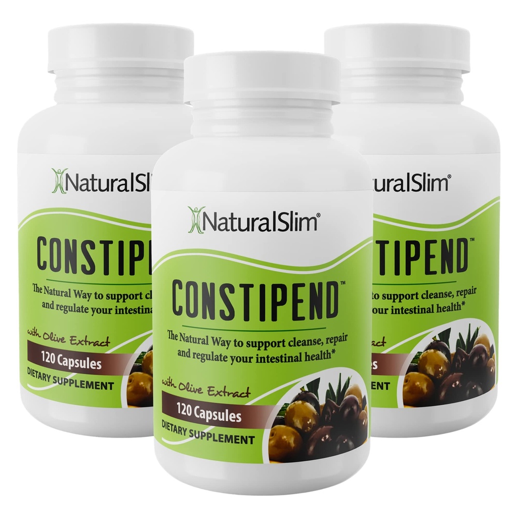 Naturalslim Magnesium Oxide - Constipend kõhukinnisuse leevendamiseks, Colon Cleanser & Stool Softeners naistele ja meestele magneesiumtsitraadi, aspartaadi ja oliiviekstraktiga - 120 taimset kapslit 3 pakendit