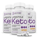 (3 Pack) Elustiil Keto pillid 1275MG Uus ja täiustatud valem Sisaldab Õunasiidrit Äädikat Ekstra Neitsioliiviõli Pulber Roheline teeleht 180 kapslit