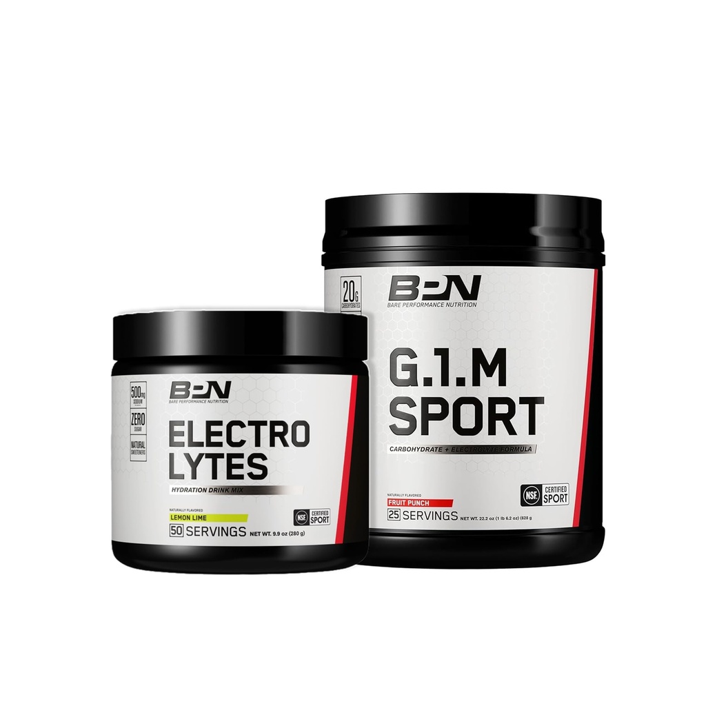 BARE FERFORMANCE NUTRITION BPN G.1.M. Go One More Endurance Training Fuel & Electrolytes Powder Bundle