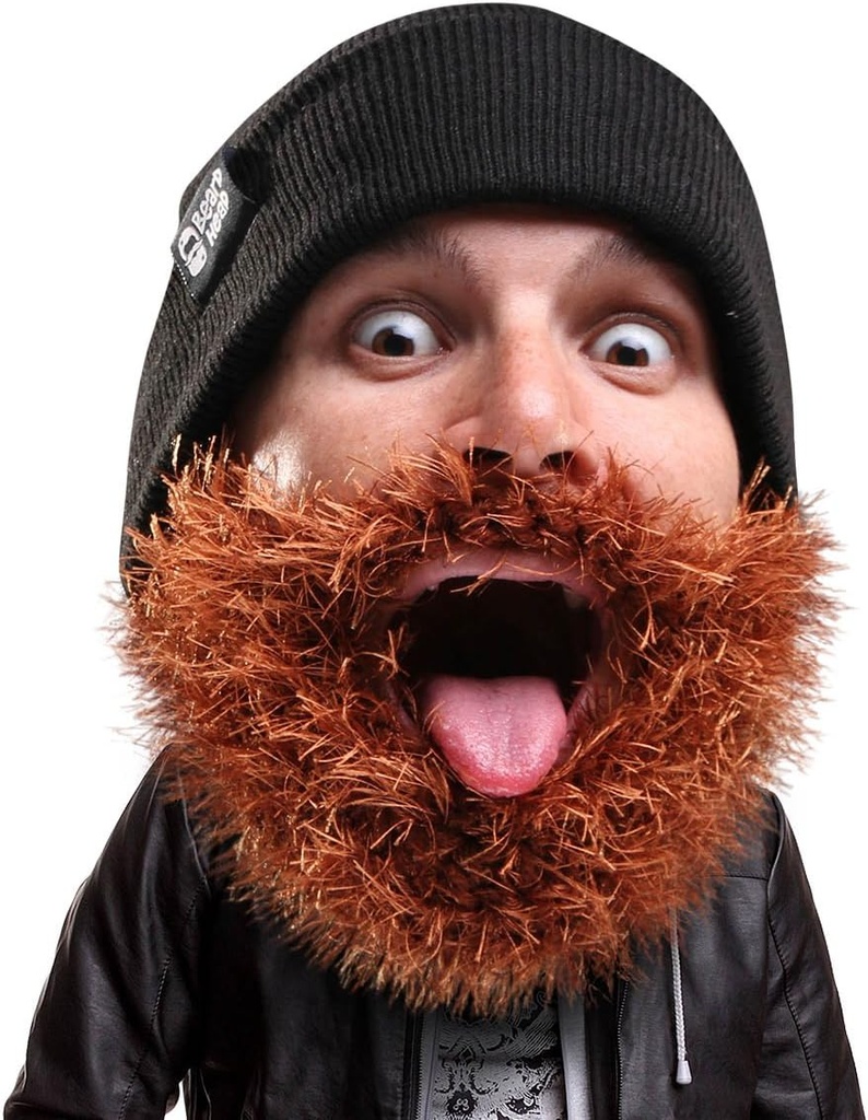 Habepea Bushy Biker Beard Beanie - Naljakas kootud müts ja võltshabekostüüm Must