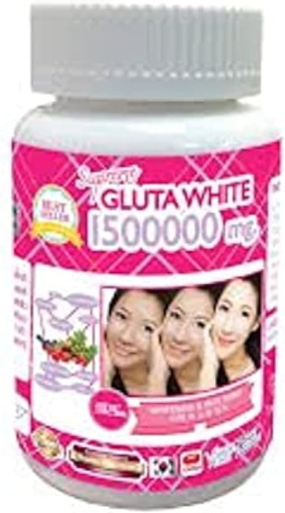 1 pudel X 30 Softgels Supreme Gluta White 1500000mg. Super Whitening Glutatioon Anti - Vananemine. (Supreme Whitening Skin Boost up kollageen Eemaldada Dark Spot ja Scar Pighten Pore Tervislik nahk ja juuksed)