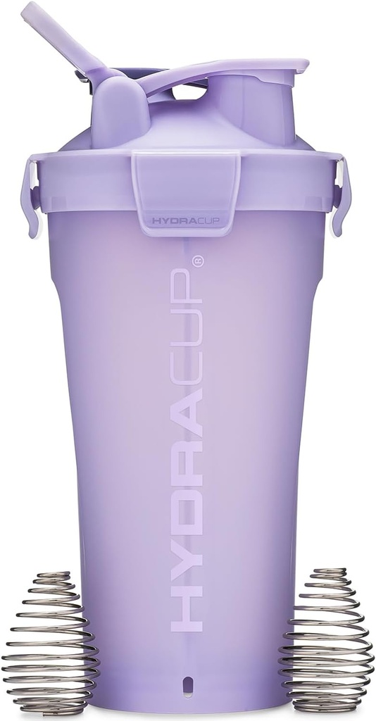 Hydra Cup DualShaker Pro 32 oz Shaker Bottle for Protein Shakes, Shaker Cup w / Handle & Ball Blender Whisks, Dual Segamine Shaker Bottle koos ladustamisega, 2 in 1, Travel To Go, BPA Free (Purple)