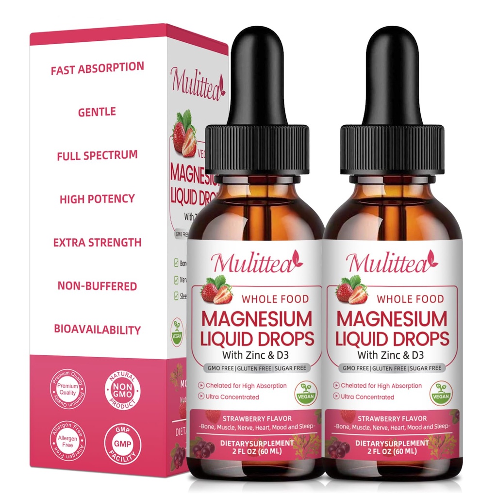 Magneesiumglütsinaat Vedelik, kõrge potents Magneesium Glütsinaat, tsitraat, Suhkruvaba Vegan Mitte-GMO kompleks Toidulisand soodustab närvilisust, lõõgastumist, lihaseid, une toetust *