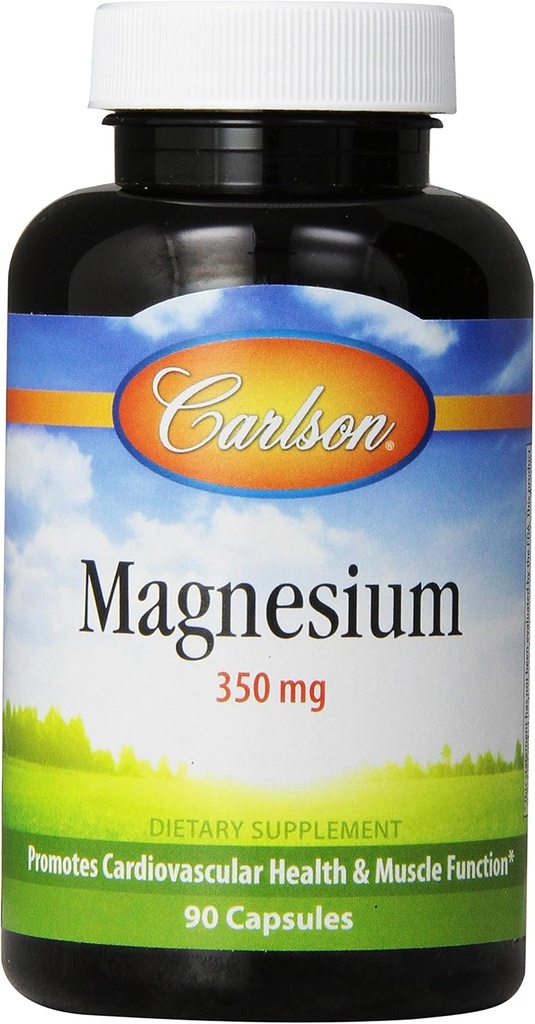 Carlson Magnesium 350 mg, südame ja lihaste tervis, 90 kapslit