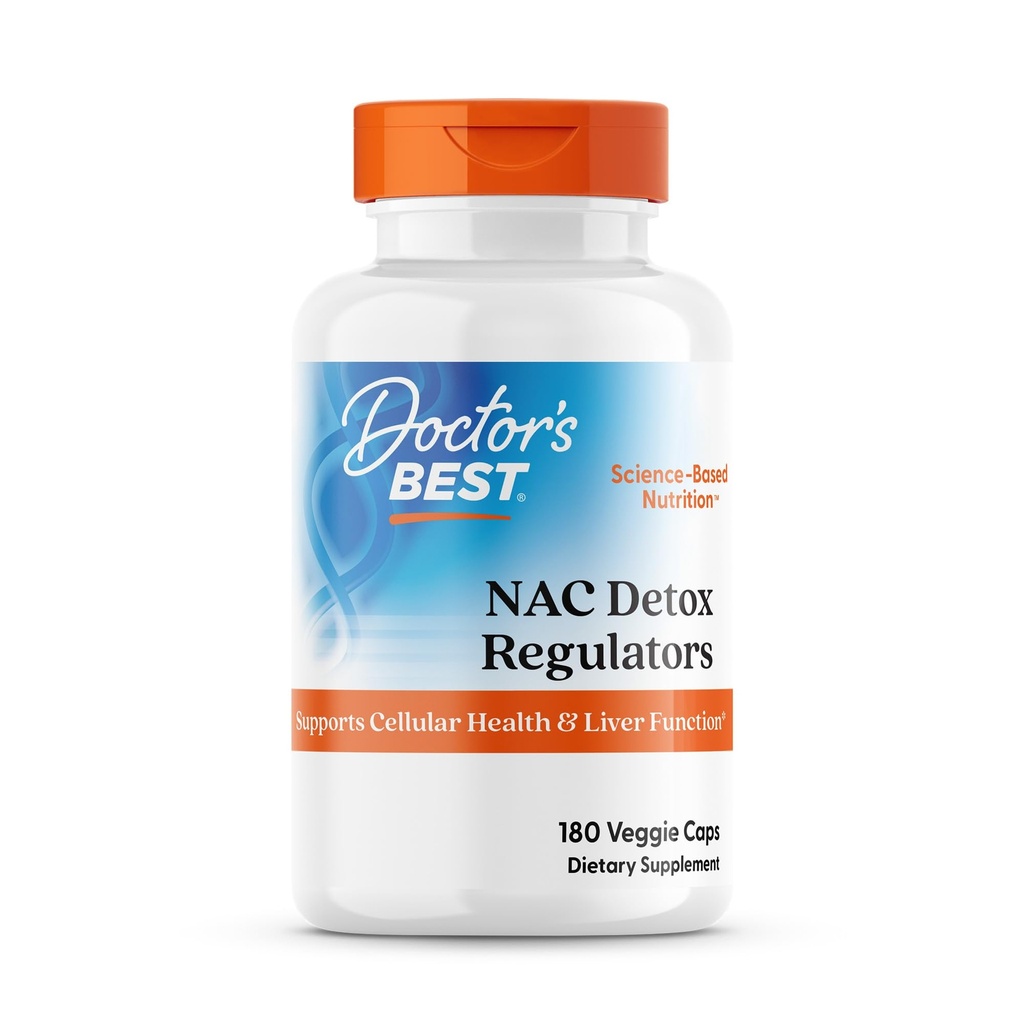 Doctor's Best Nac Detox regulaatorid seleno excell, Non-GMO, Taimetoitlane, Gluten & Soy Free, 180 Veggie Caps, 180Count