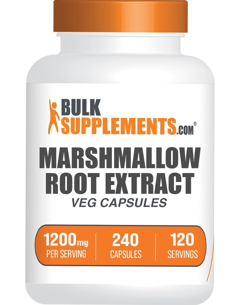 BulkSupplements.com Vahukommi juure ekstrakti kapslid - Taimne täiendus, Marhmallow Juur 1200mg - Gluteenivaba, 2 kapslit serveerimise kohta, 240 loend (pakk 1)