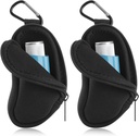 Astma inhalaator, mis kannab hoidikut Neoprene Travel Inhaler Mini kott L-kujulise inhalaatori jaoks, inhalaator ei sisalda (must 2PCS)