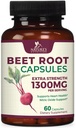 Peedi juurkapslid 1300mg - ekstra tugevusega punane peedipulber täiendada - toetab lämmastikoksiidi tootmist, südame tervist ja looduslikku energiat - mitte-GMO, vegan, gluteenivaba - 60 Veggie kapslit