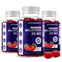Vitamatic Sugar Free Melatoniin 30mg kohta Gummy - 60 Servings - 60 Taimetoitlaste Gummies - Non-Habit Forming Supplement (60 Count (3. pakk))