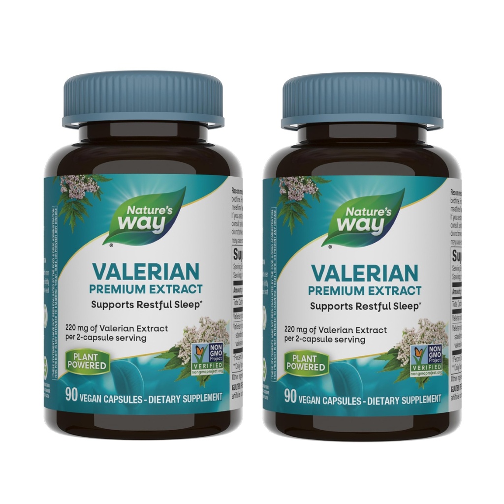 Nature's Way Valerian Premium ekstrakt - 220 mg palderjani ekstrakti 2-kapsli serveerimise kohta - toetab rahulikku une * - mitte-GMO projekt kontrollitud - taimsed toidulisandid - Gluteenivaba - 90 kapslit (2 pakendit)