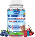 Lapsed Magneesium Gummies - Magneesium Glütsinaat tsitraat närimislisandi vitamiin B6, D3, Passion Flower, L-theanine - Sugar Free Calm Magneesium lastele ja täiskasvanutele Sleep, meeleolu, Lõõgastav, 60 närimist