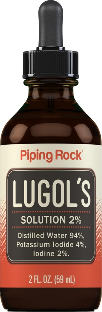 Lugols Jood langeb 2% 2 fl oz | Vedel täiendus | Kaaliumjodiid 4% | poolt Piping Rock